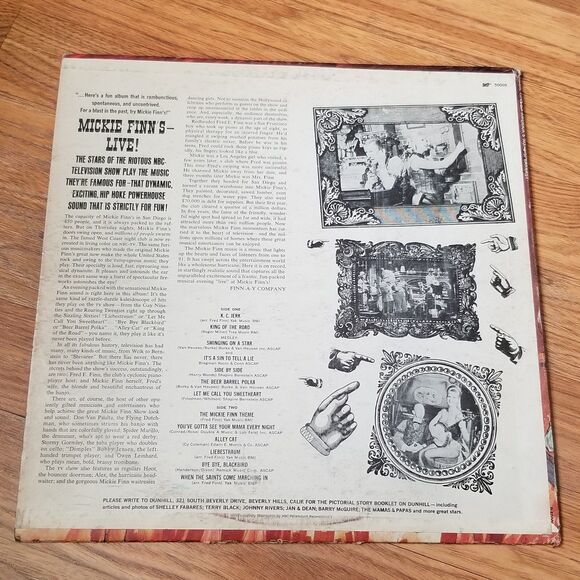 Mickie Finn's America's No. 1 Speakeasy 1966 Vinyl LP Record (DS 50009) - Picture 2 of 9